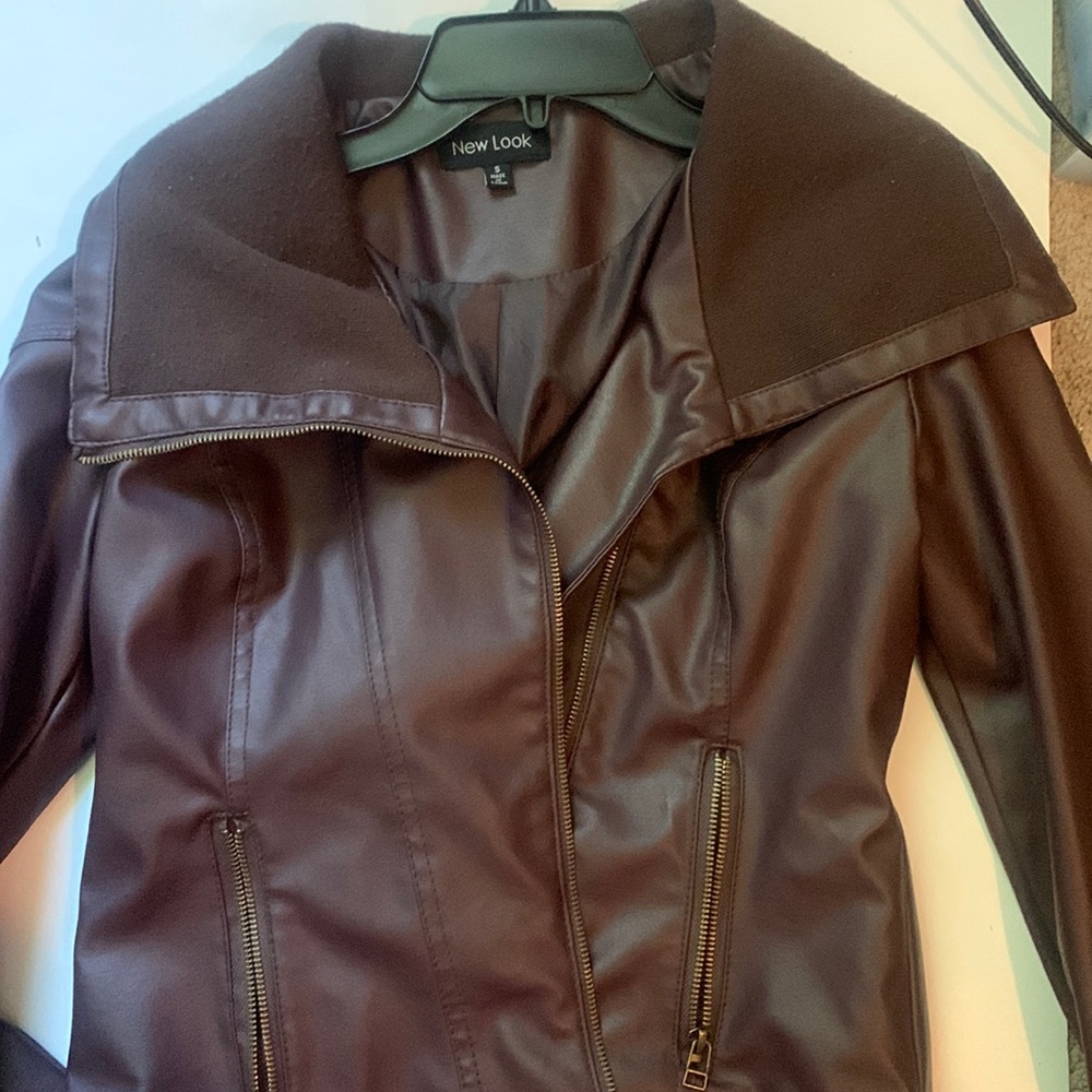 Dark burgundy leather jacket